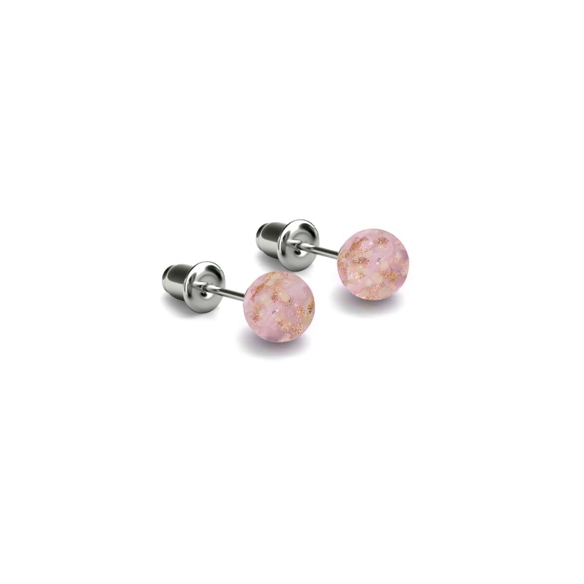 Rosewater | .925 Sterling Silver | Mini Firefly Glass Stud Earrings