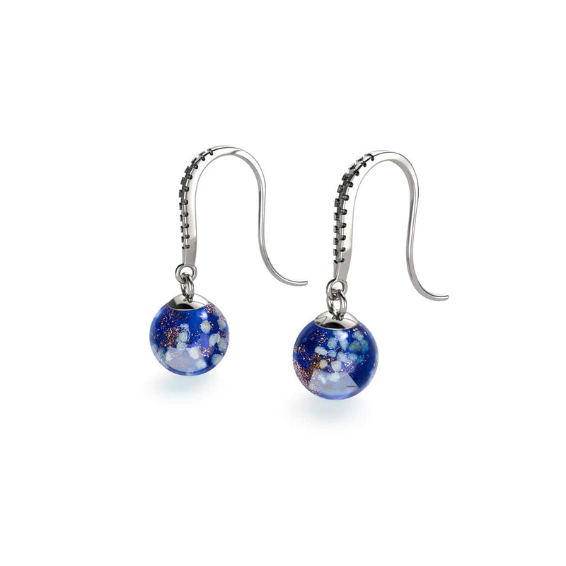 Sapphire | .925 Sterling Silver | Firefly Glass Huggie Earrings