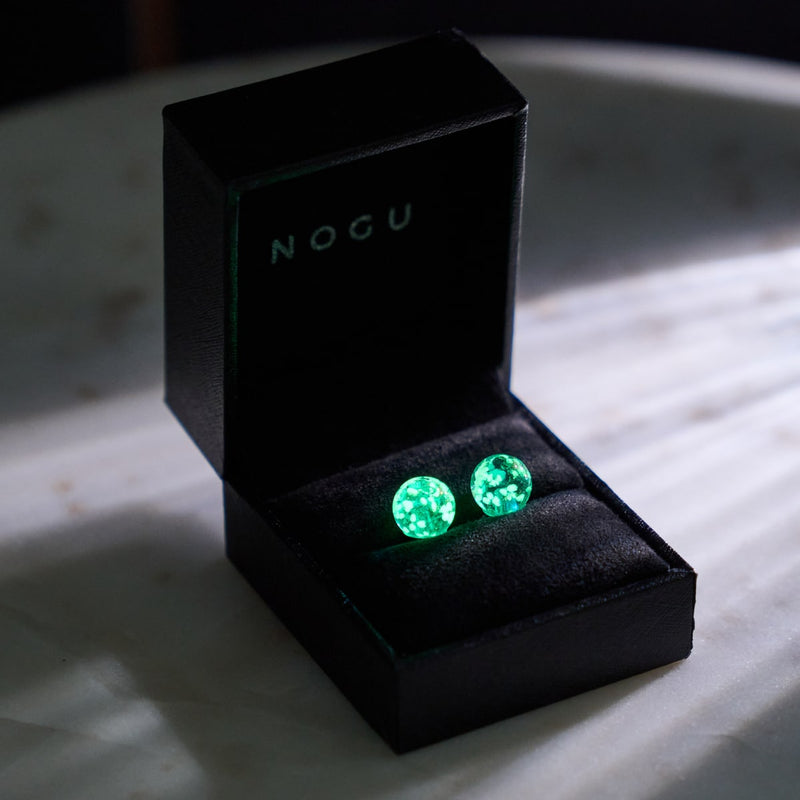 Teal | .925 Sterling Silver | Firefly Glass Stud Earrings