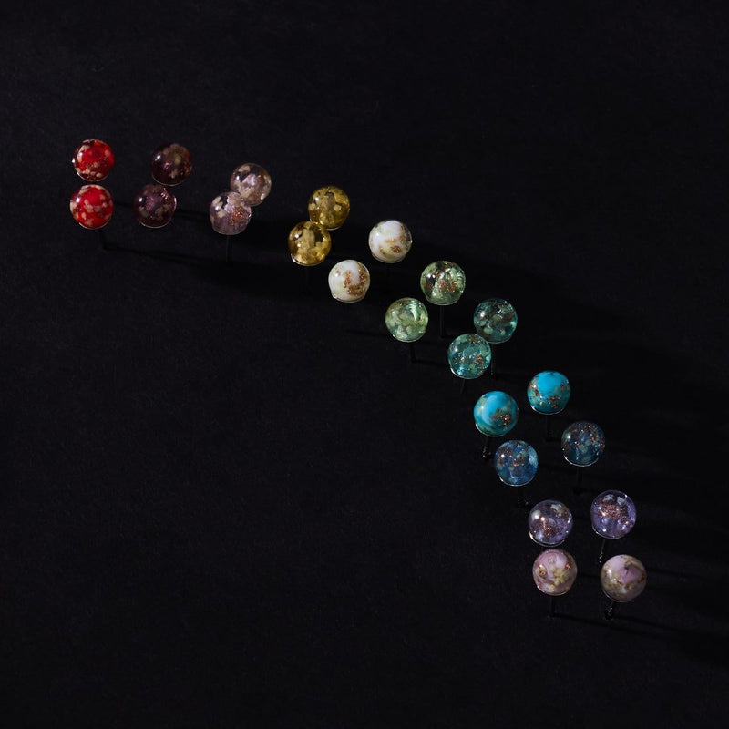 Teal | .925 Sterling Silver | Mini Firefly Glass Stud Earrings