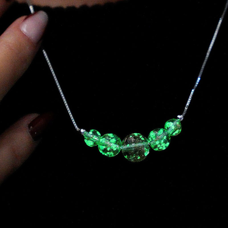 Arctic Blue | .925 Sterling Silver | Firefly Glass Infinity Clasp Necklace