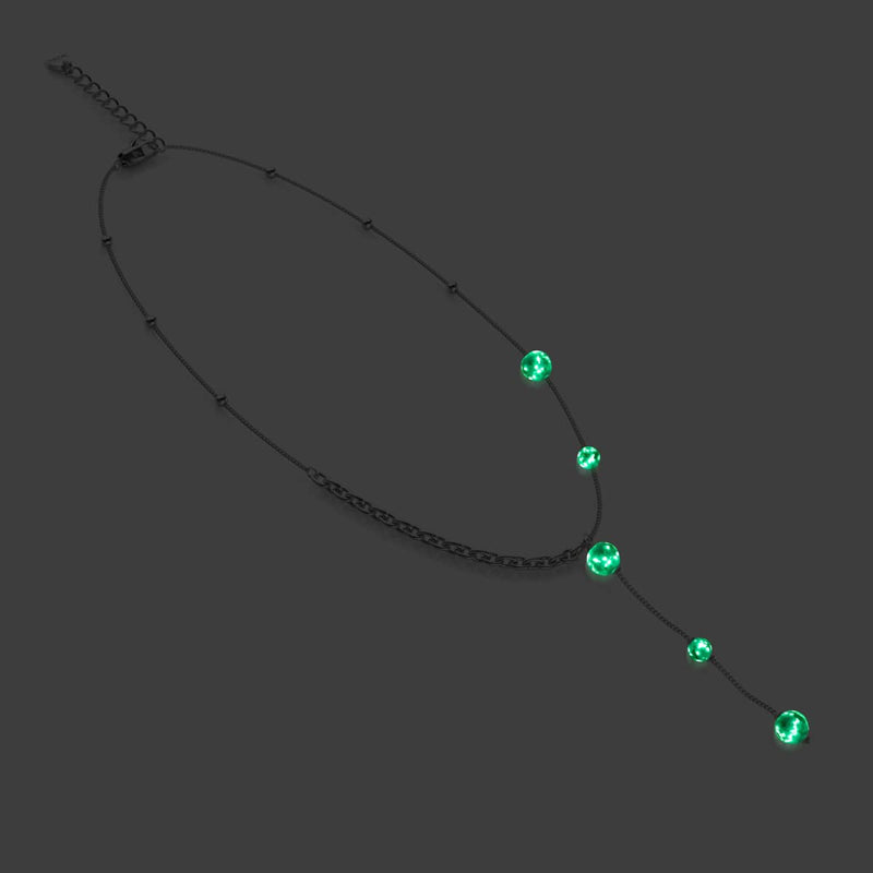 Cerulean | Silver | Firefly Glass Cascade Double Pendant