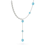 Cerulean | Silver | Firefly Glass Cascade Double Pendant
