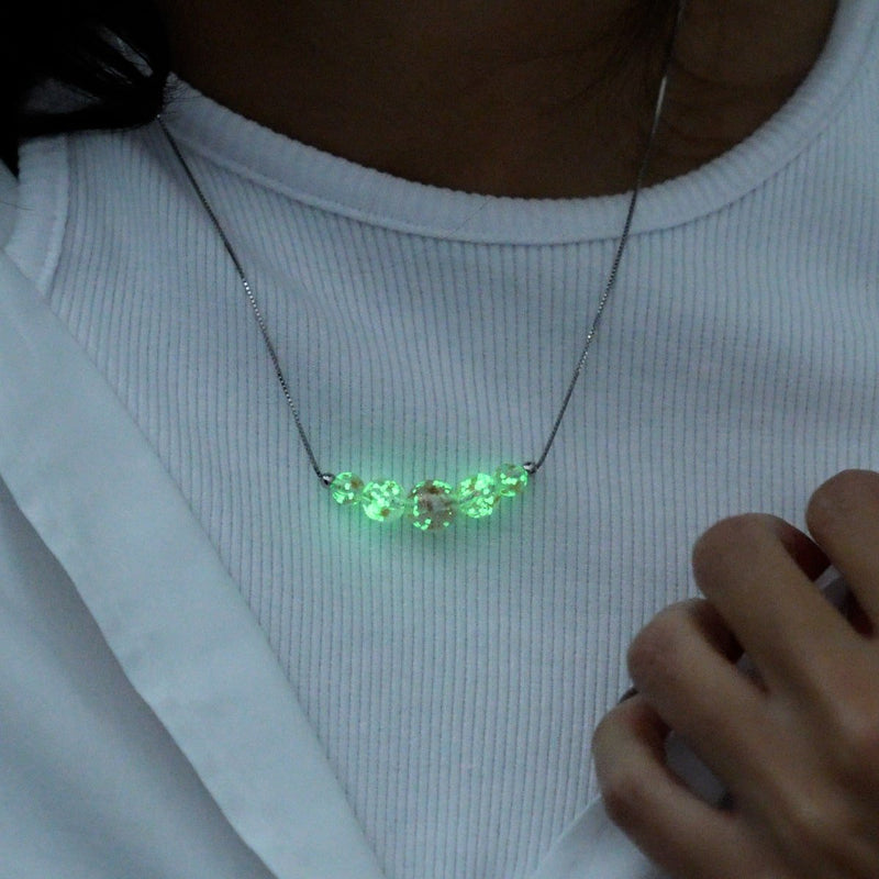 Indigo | .925 Sterling Silver | Firefly Glass Infinity Clasp Necklace