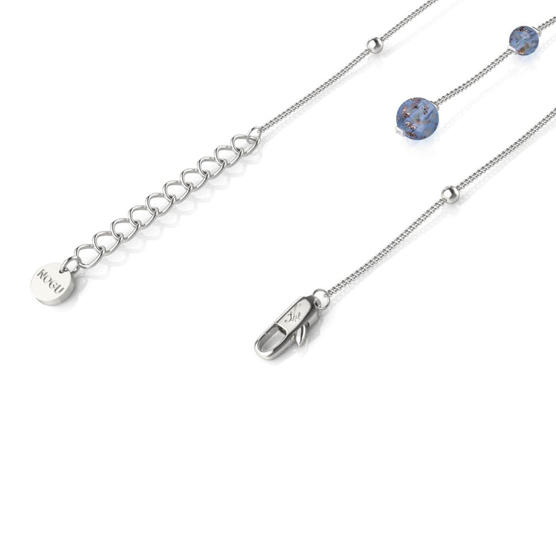 Indigo | Silver | Firefly Glass Cascade Double Pendant
