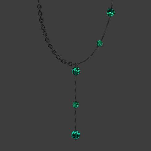 Indigo | Silver | Firefly Glass Cascade Double Pendant