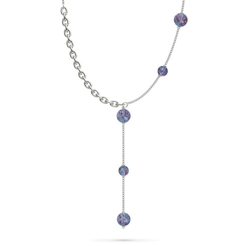 Indigo | Silver | Firefly Glass Cascade Double Pendant