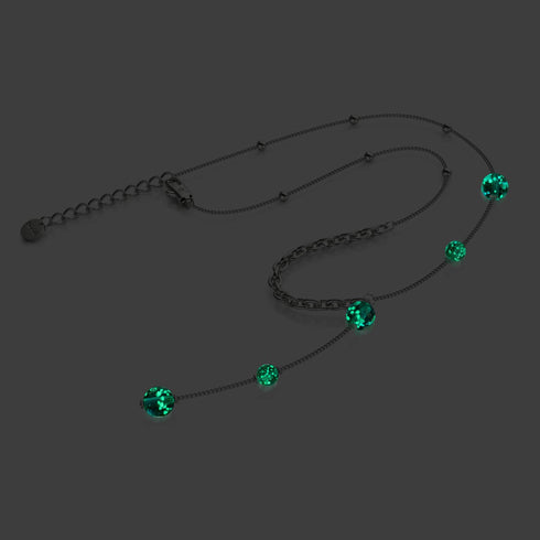 Indigo | Silver | Firefly Glass Cascade Double Pendant