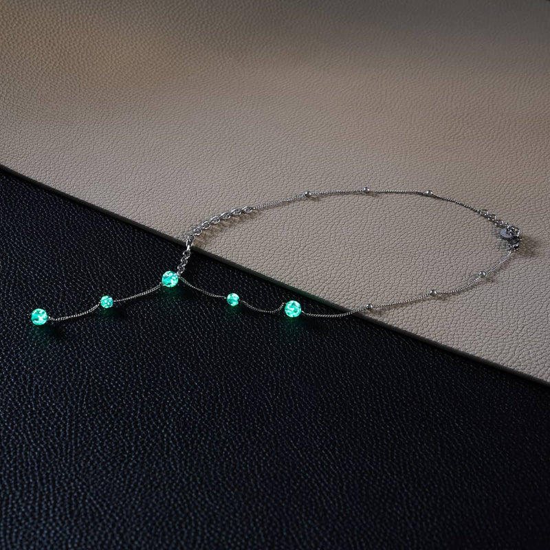 Indigo | Silver | Firefly Glass Cascade Double Pendant