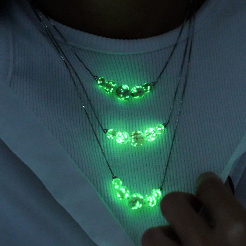 Ivory | .925 Sterling Silver | Firefly Glass Infinity Clasp Necklace