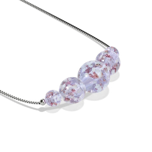 Lilac | .925 Sterling Silver | Firefly Glass Infinity Clasp Necklace