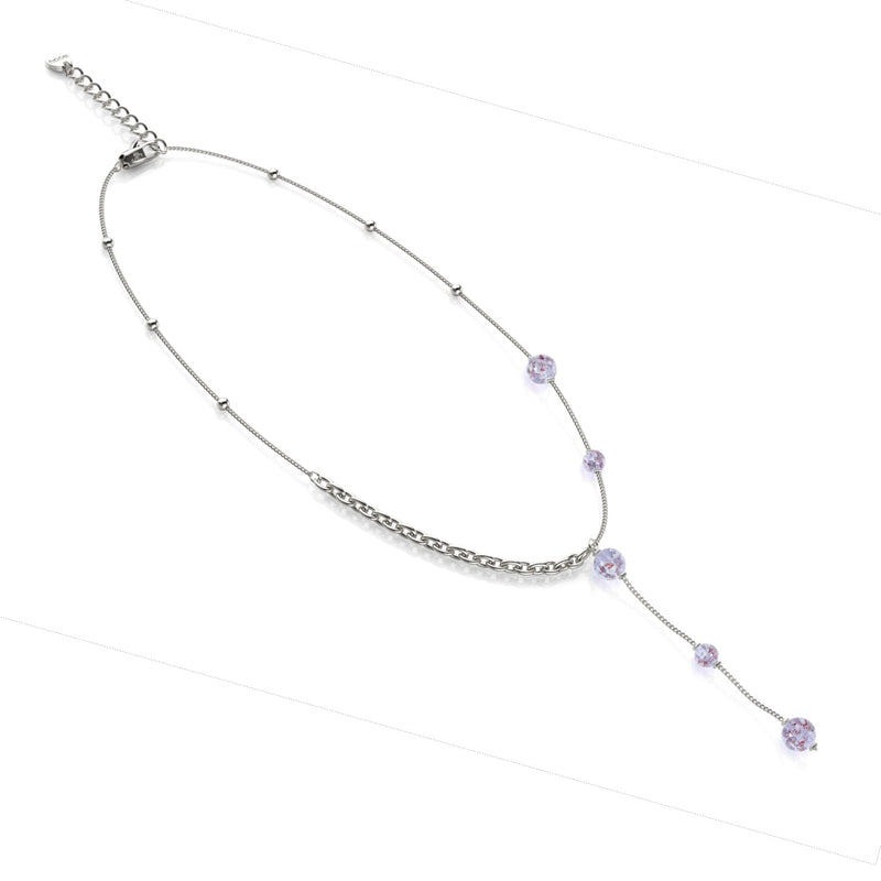 Lilac | Silver | Firefly Glass Cascade Double Pendant