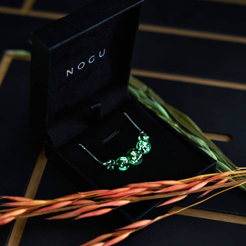 Obsidian | .925 Sterling Silver | Firefly Glass Infinity Clasp Necklace