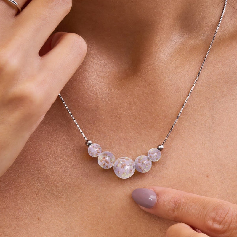 Periwinkle | .925 Sterling Silver | Firefly Glass Infinity Clasp Necklace