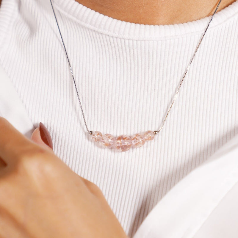 Rosewater | .925 Sterling Silver | Firefly Glass Infinity Clasp Necklace