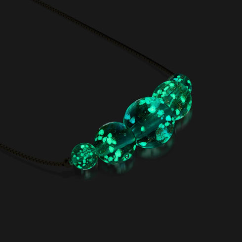 Teal | .925 Sterling Silver | Firefly Glass Infinity Clasp Necklace