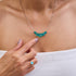 Teal | .925 Sterling Silver | Firefly Glass Infinity Clasp Necklace
