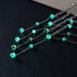Teal | Silver | Firefly Glass Cascade Double Pendant