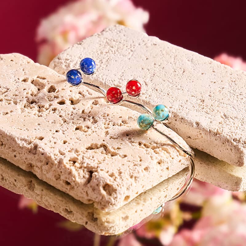 Cerulean | .925 Sterling Silver | Firefly Glass | Infinity Helix Ring