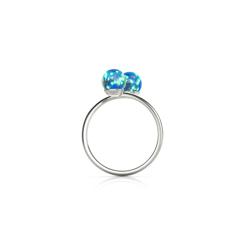 Cobalt | .925 Sterling Silver | Firefly Glass | Infinity Helix Ring