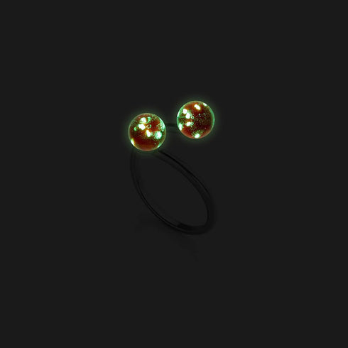 Crimson | .925 Sterling Silver | Firefly Glass | Infinity Helix Ring