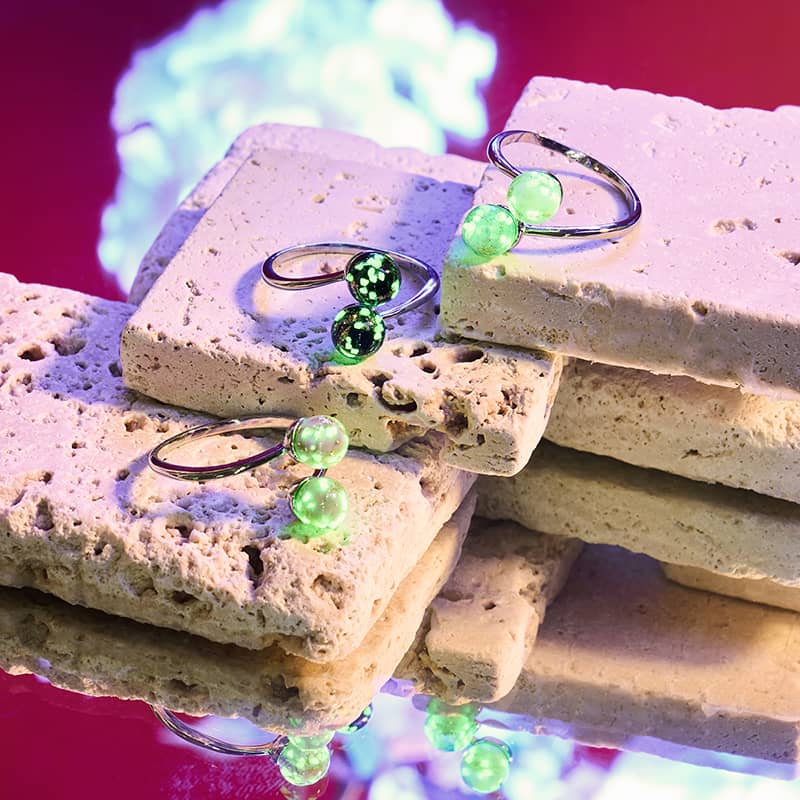 Obsidian | .925 Sterling Silver | Firefly Glass | Infinity Helix Ring