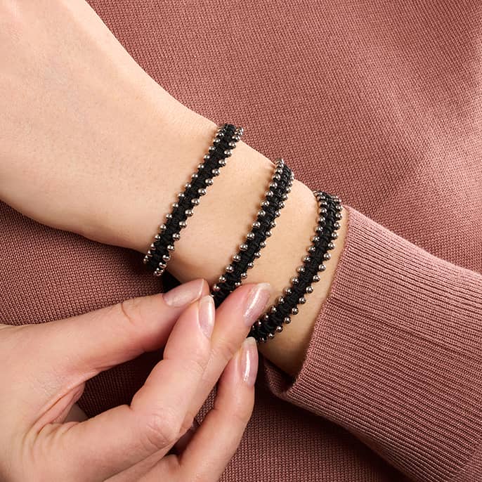 Silver x Black | Friendship DOT Bracelet