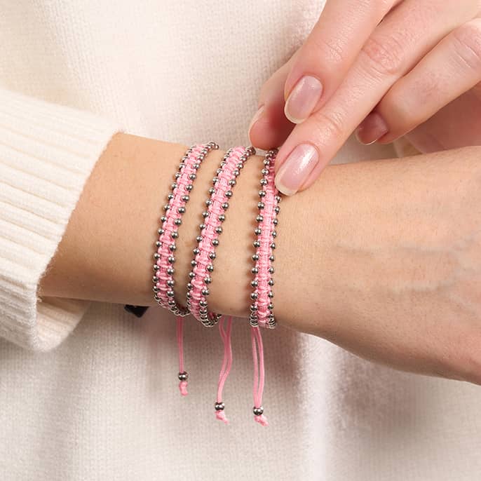 Silver x Bubblegum | Friendship DOT Bracelet