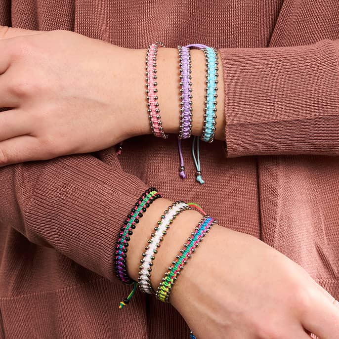 Silver x Bubblegum | Friendship DOT Bracelet