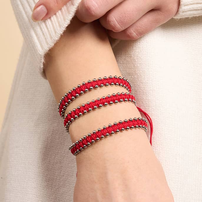 Silver x Cherry | Friendship DOT Bracelet