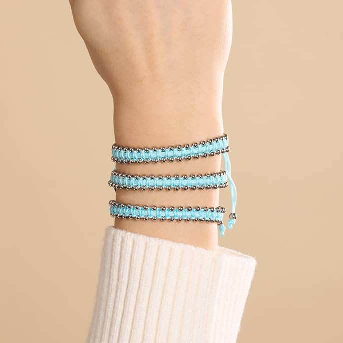 Silver x Sky Blue | Friendship DOT Bracelet