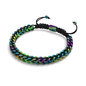Black x Unicorn Silver | Gaia Wheat Chain Bracelet
