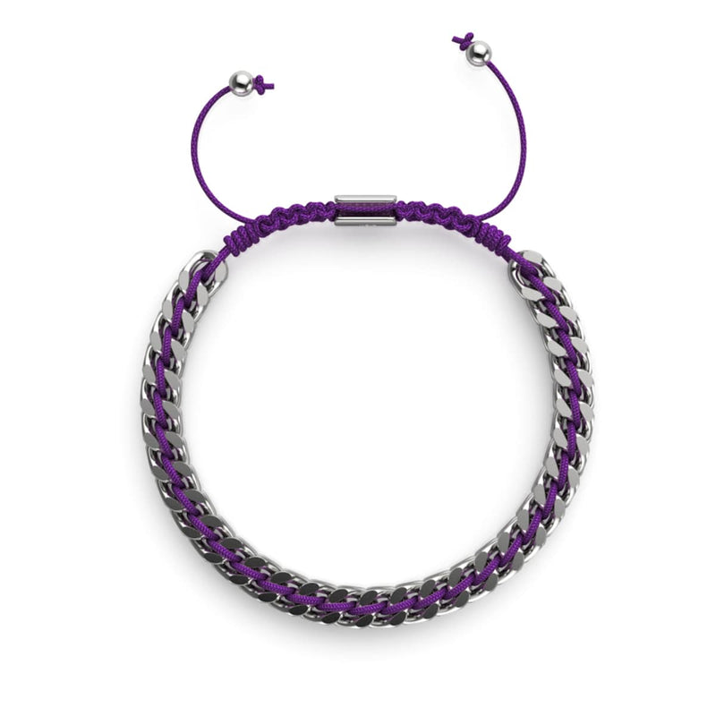 Purple x Silver | Gaia Wheat Chain Bracelet