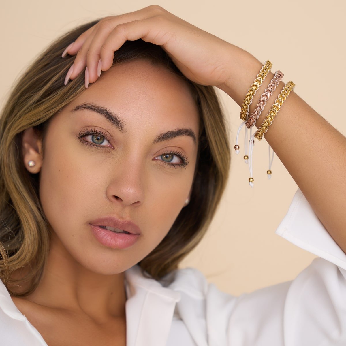 White x Gold | Gaia Wheat Chain Bracelet