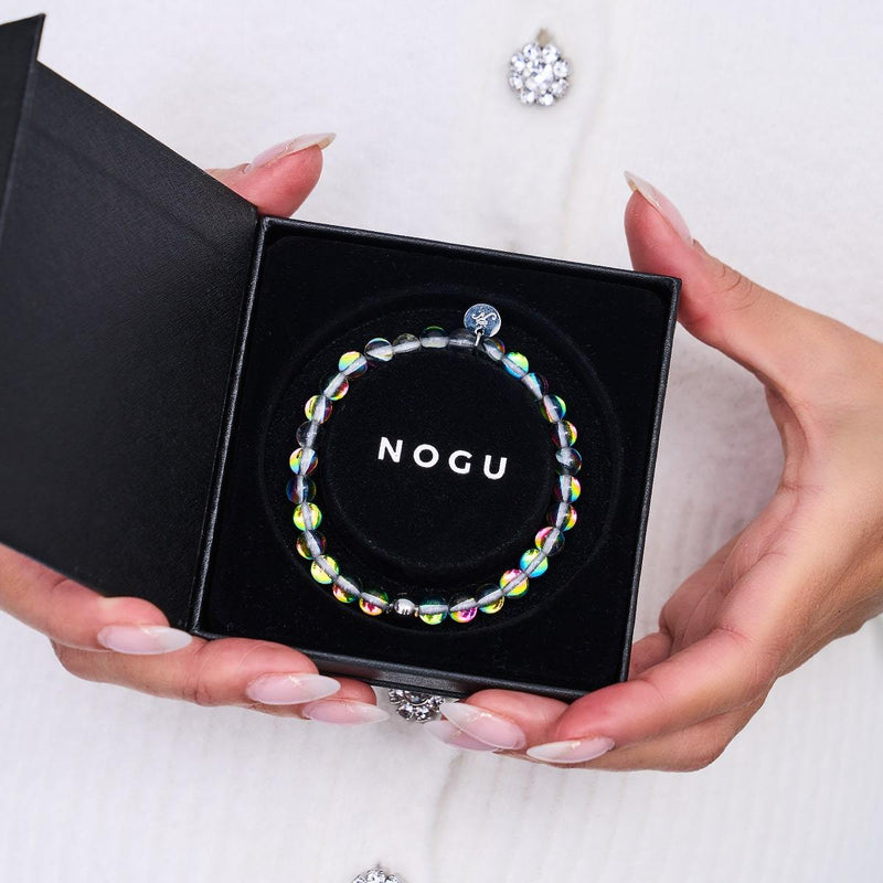 Aurora Burst | Silver | Galaxy Glass Bead Bracelet