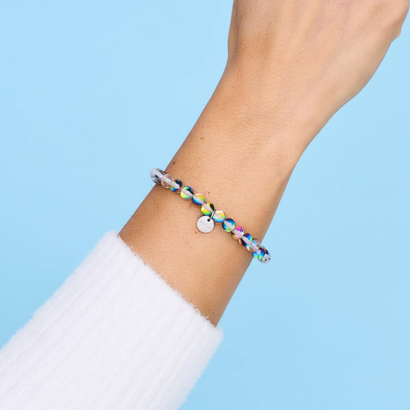 Aurora Burst | Silver | Galaxy Glass Bead Bracelet