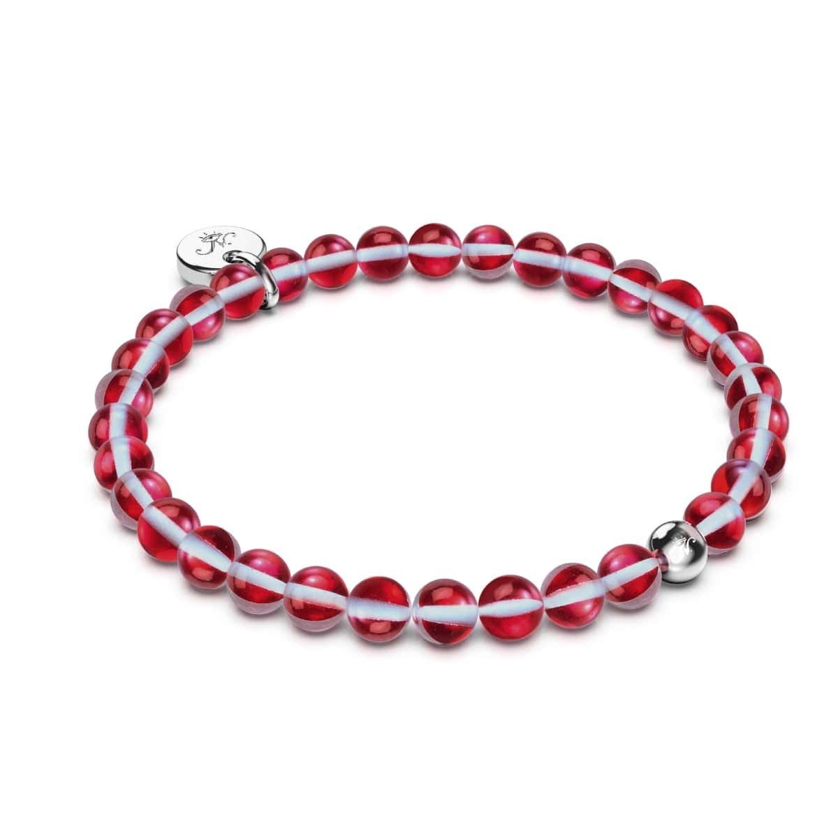 Blood Moon | Silver | Galaxy Glass Bead Bracelet