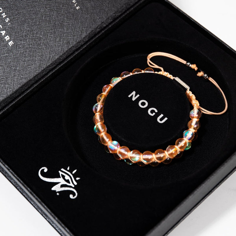 Champagne Supernova | Silver | Double Galaxy Glass Bracelet