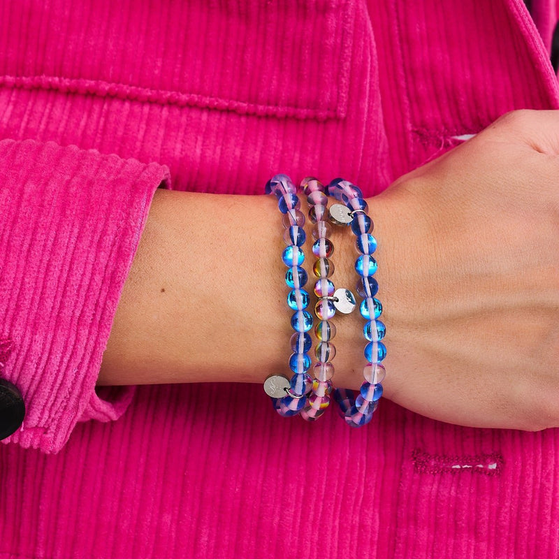 Kaleidoscope | Silver | Galaxy Glass Bead Bracelet