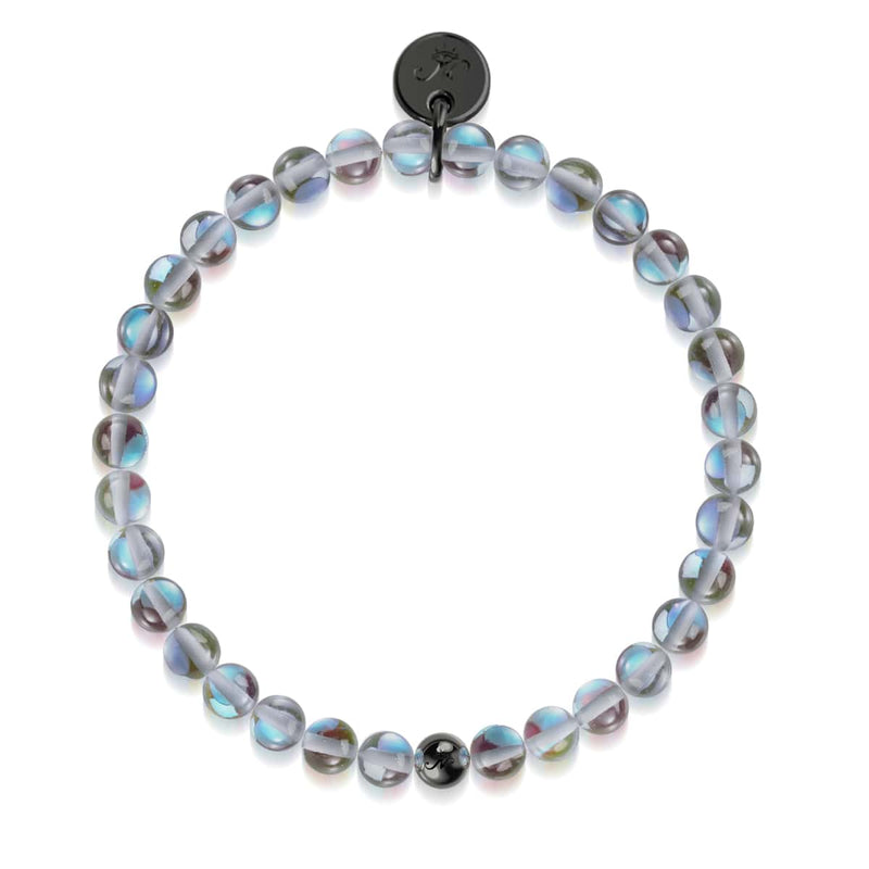 Milky Way | .925 Sterling Silver Gunmetal | Galaxy Glass Bead Bracelet