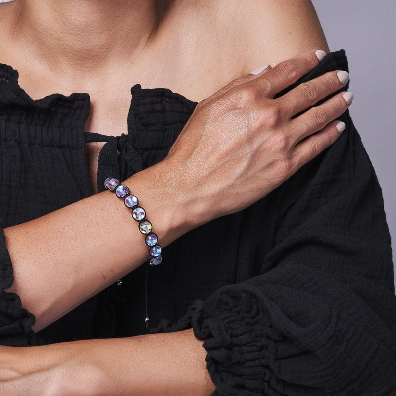 Neon Black | Rainbow Supernova | Silver | Galaxy Glass Charmballa Bracelet