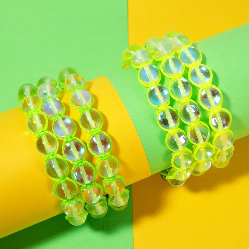 Neon Green | Rainbow Supernova | Silver | Galaxy Glass Charmballa Bracelet