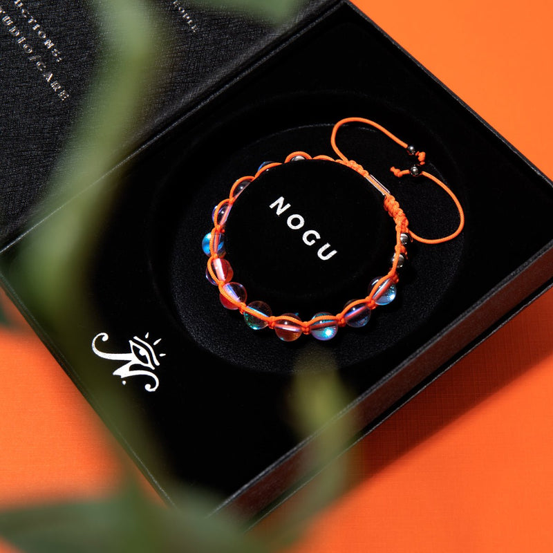 Neon Orange | Rainbow Supernova | Silver | Galaxy Glass Charmballa Bracelet