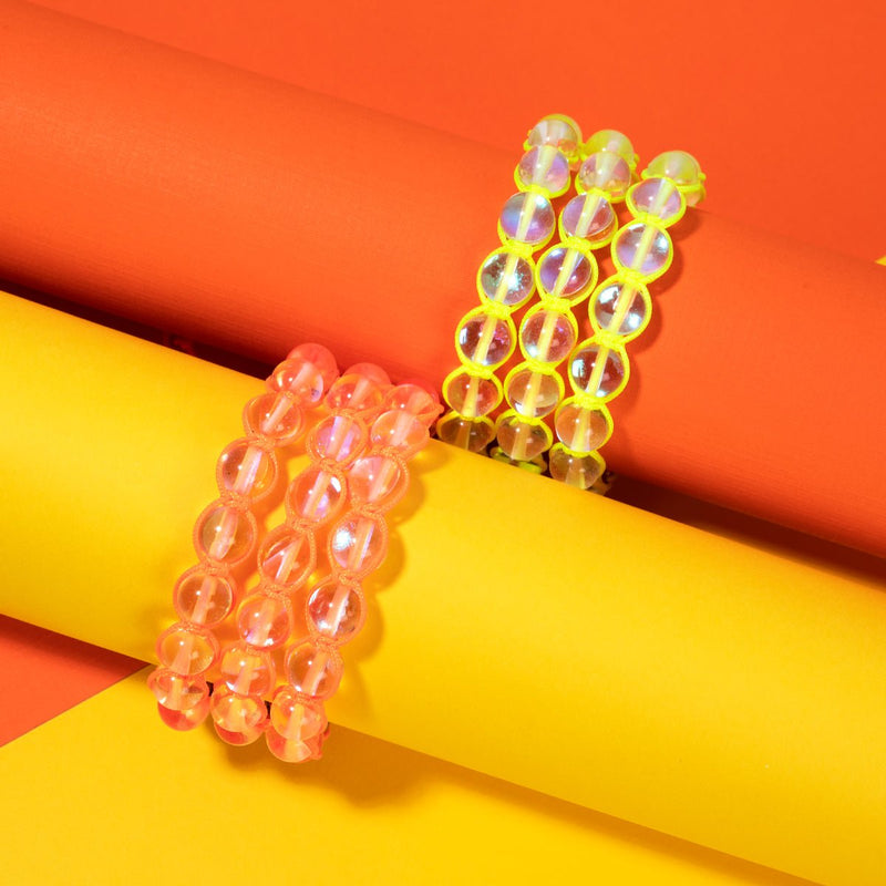 Neon Orange | Rainbow Supernova | Silver | Galaxy Glass Charmballa Bracelet