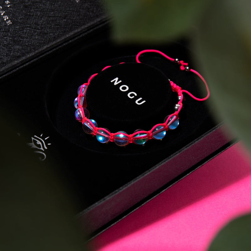 Neon Pink | Rainbow Supernova | Silver | Galaxy Glass Charmballa Bracelet