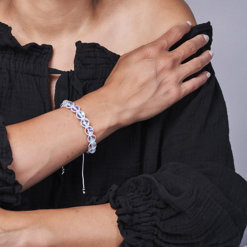 Neon White | Rainbow Supernova | Silver | Galaxy Glass Charmballa Bracelet