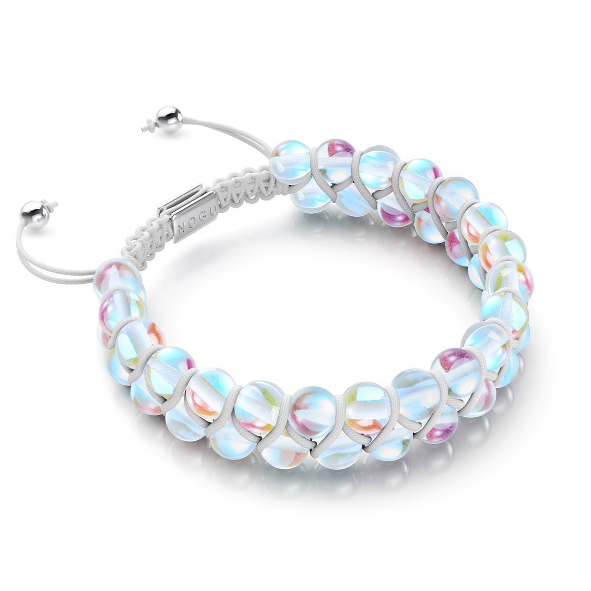 Rainbow Supernova | Silver | Double Galaxy Glass Bracelet