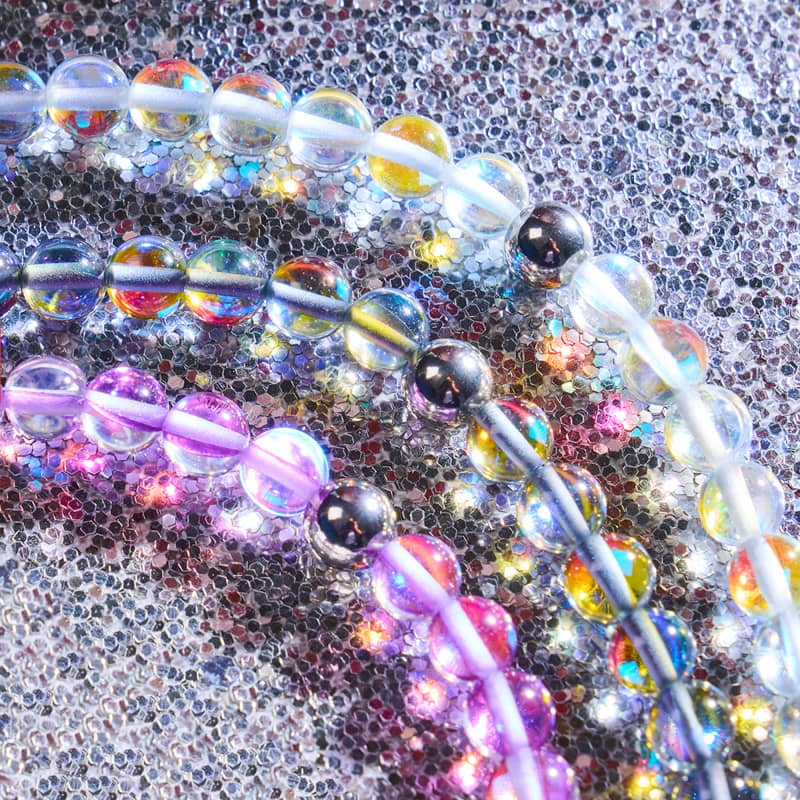 Rainbow Supernova | Silver | Galaxy Glass Macrame Bead Bracelet