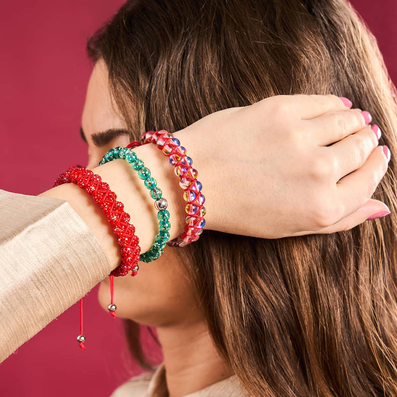 Scarlet Supernova Galaxy Glass x Red String Vitality Bracelet