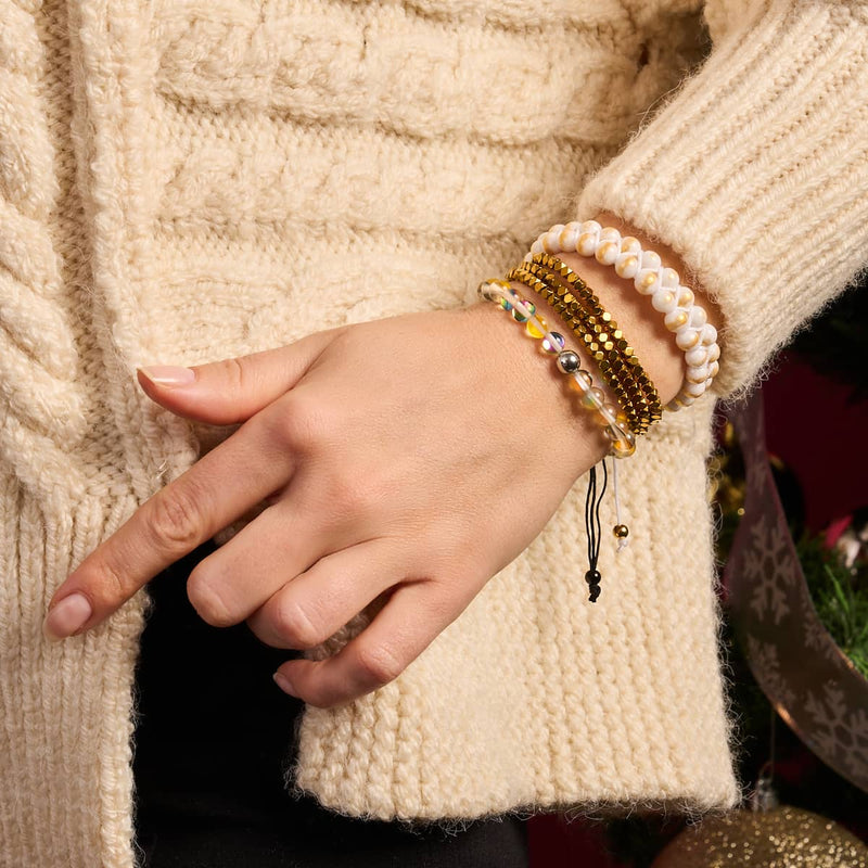 Solar Flare | Silver | Galaxy Glass Bead Bracelet